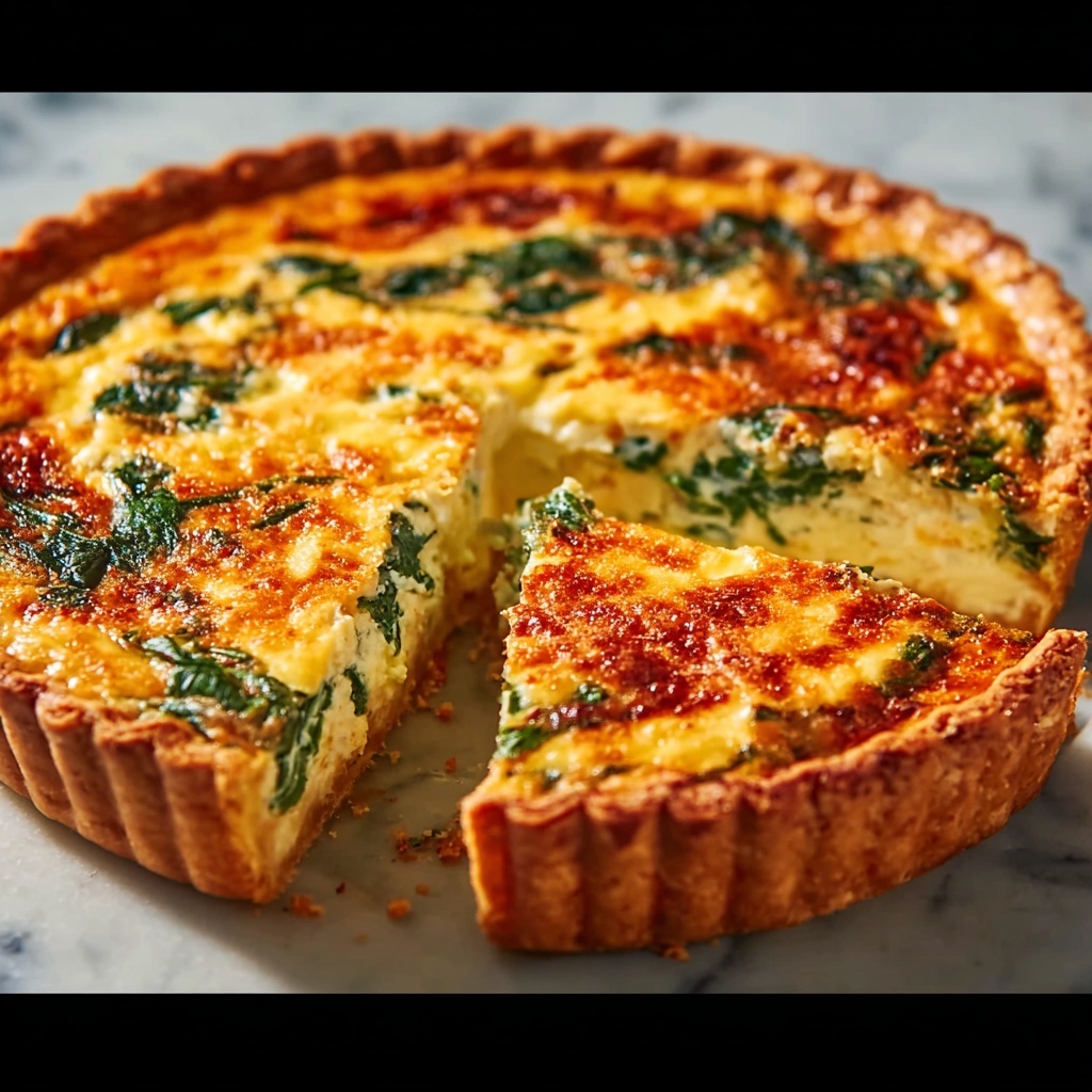 Elegant Ricotta and Spinach Quiche Recipe - Recipe Image