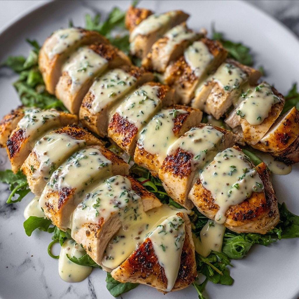 Juicy Baked Caesar Chicken with Parmesan Sauce Recipe - Recipe Image