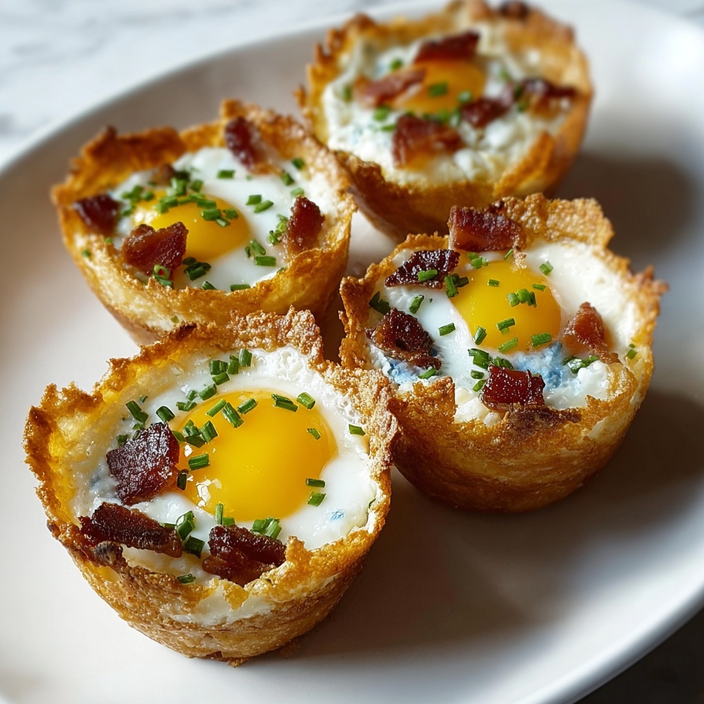 Cloud Eggs with Blue Cheese, Bacon, and Chives Recipe - Recipe Image