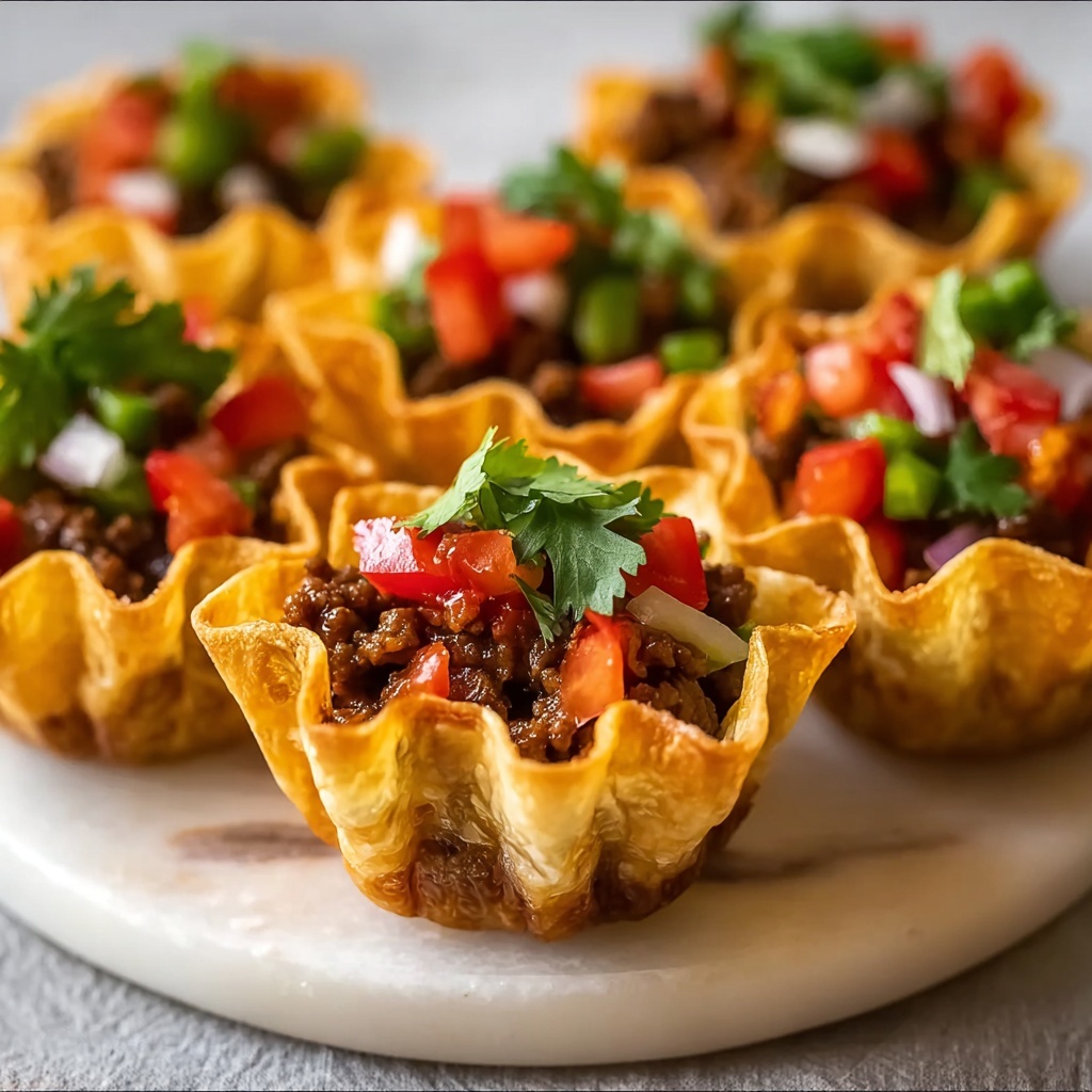 Wonton Taco Cups Recipe - Recipe Image