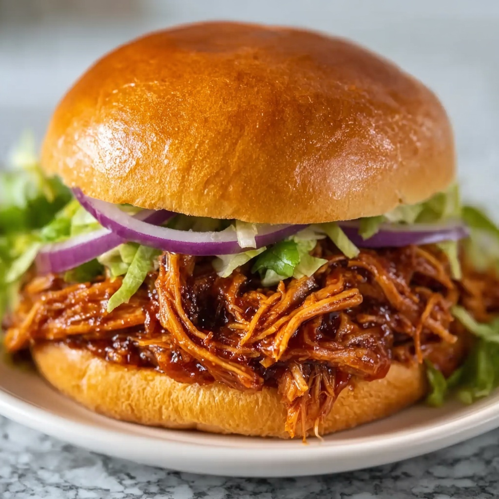 Pulled Chicken Sandwich with Smoky BBQ and Jalapeño Recipe - Recipe Image