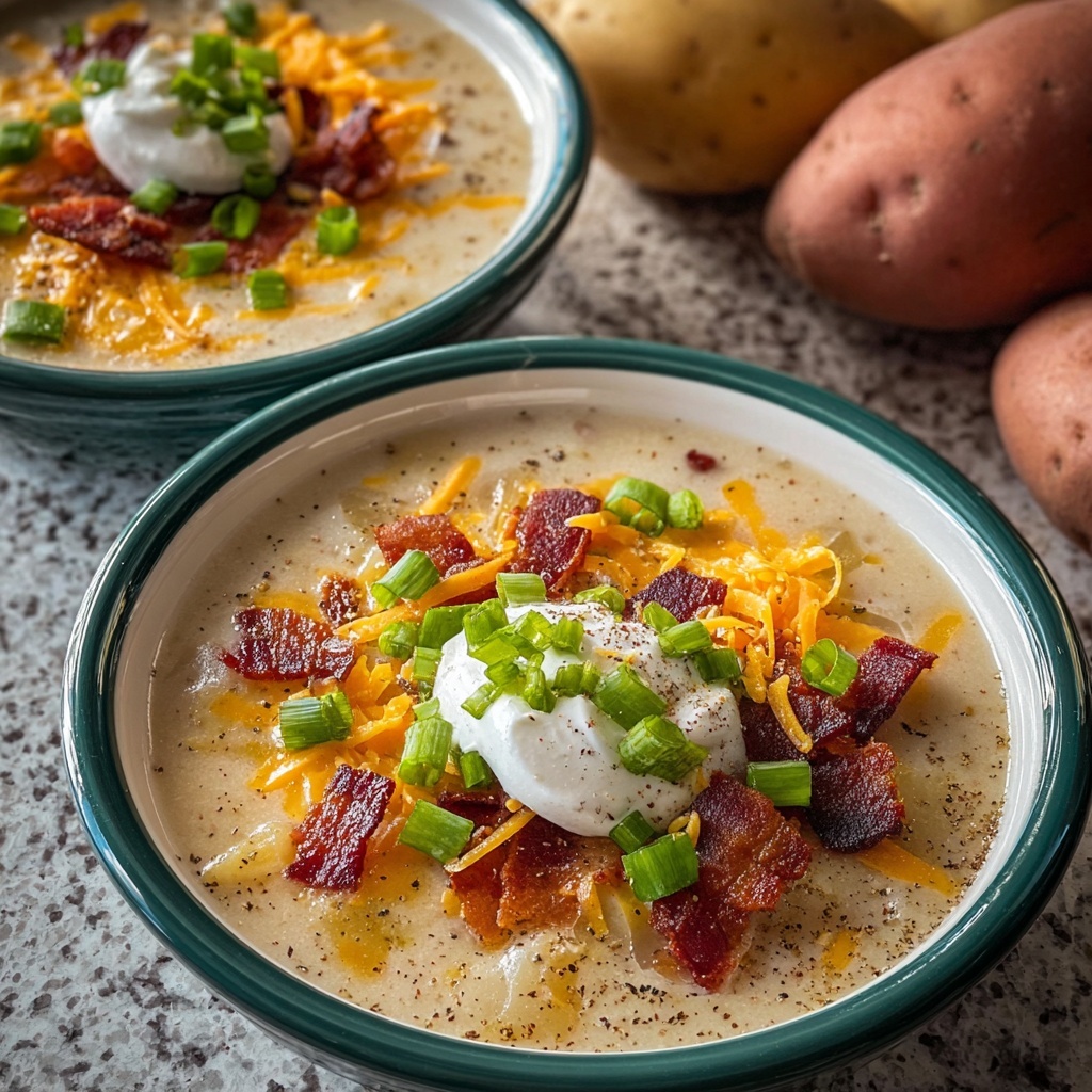Creamy Loaded Baked Potato Soup Recipe - Recipe Image