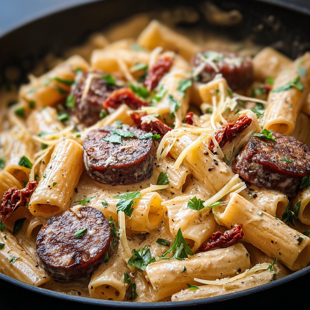 Creamy Cajun Sausage Pasta Recipe - Recipe Image