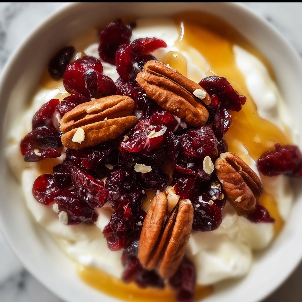 Whipped Goat Cheese with Cranberries, Candied Pecans, and Herb Garnish Recipe - Recipe Image