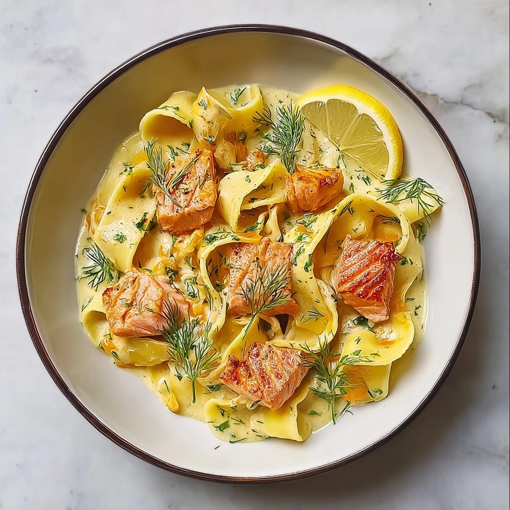 Citrus-Scented Pappardelle with Slow-Roasted Salmon Recipe - Recipe Image