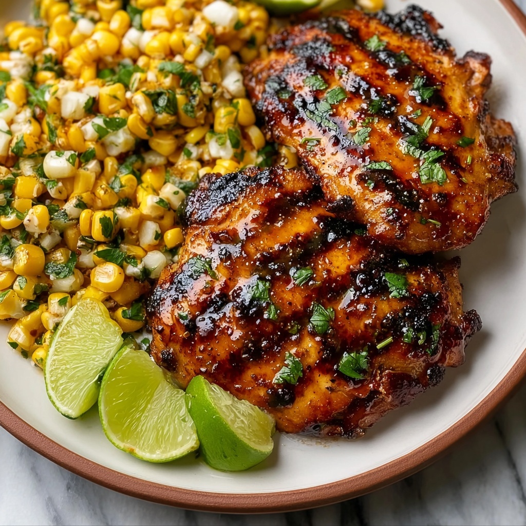 Grilled Hot Honey Chicken with Lime Corn Salad Recipe - Recipe Image