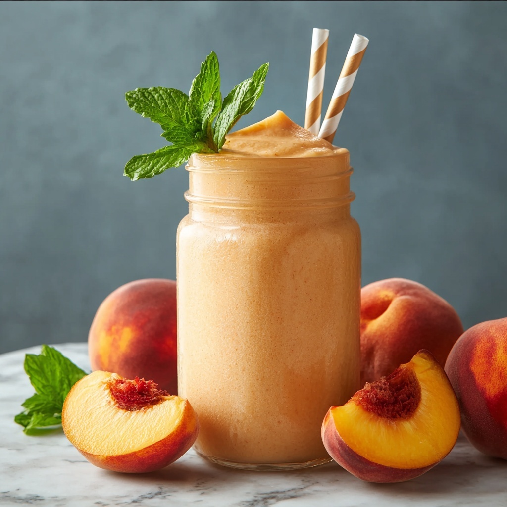 Peach Milkshake Recipe - Recipe Image