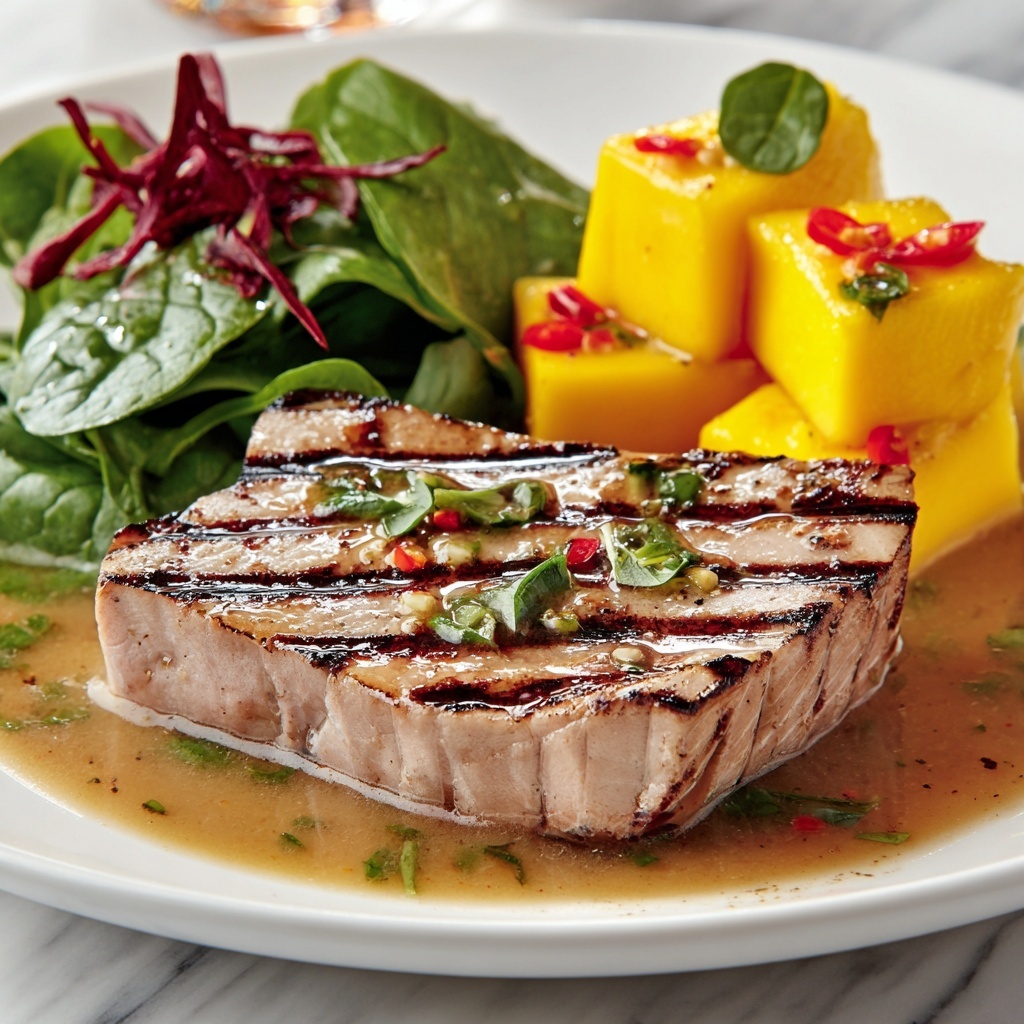 Grilled Tuna Steaks with Mango Chutney Recipe - Recipe Image