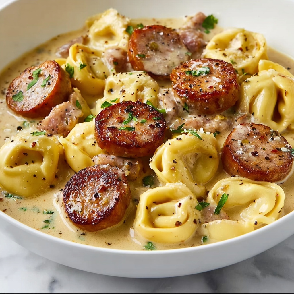 Sausage Tortellini Alfredo Recipe - Recipe Image
