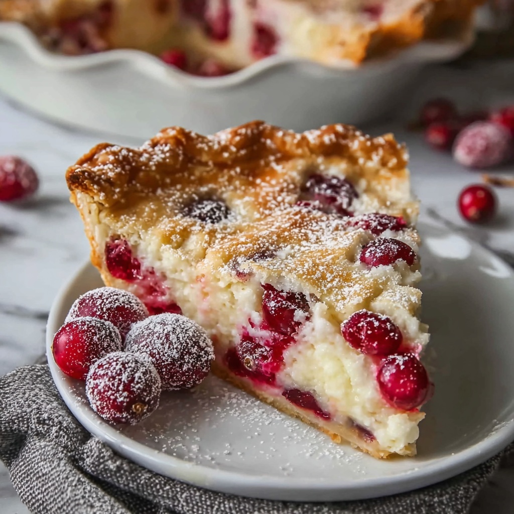 Cranberry Custard Pie Recipe - Recipe Image
