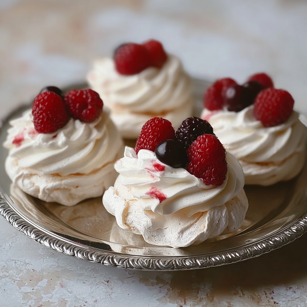 Toasted Coconut Mini Pavlovas with Coconut Custard Recipe - Recipe Image