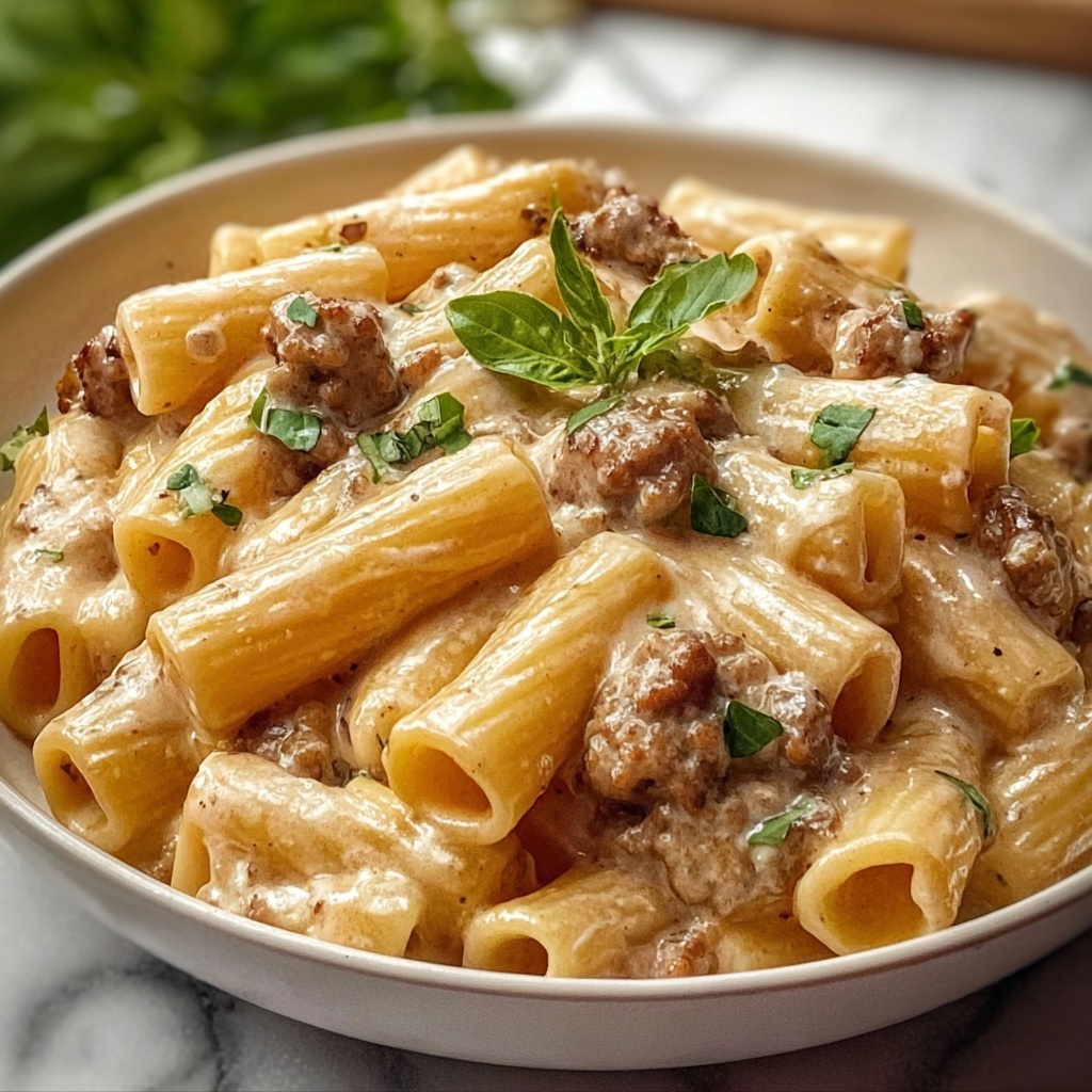 Creamy Sausage Rigatoni Recipe - Recipe Image