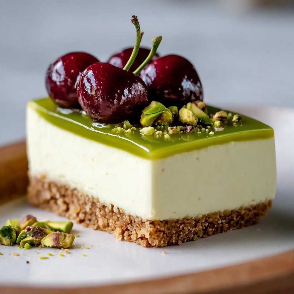 Luscious Lemon-Lime Cherry Pistachio Cheesecake Recipe - Recipe Image