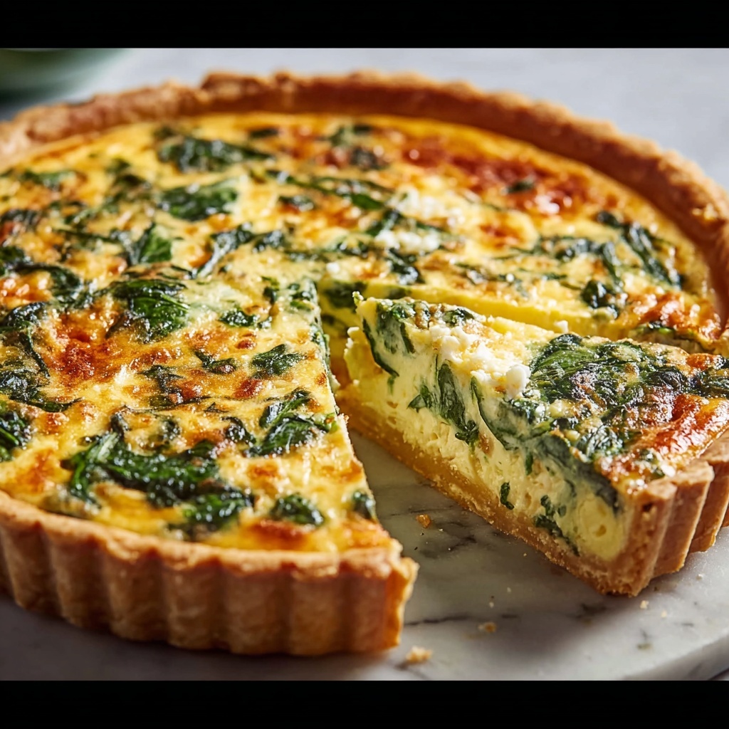 Elegant Ricotta and Spinach Quiche Recipe - Recipe Image