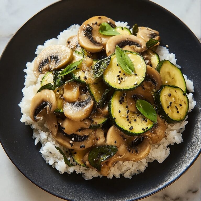 Stir-Fried Zucchini and Mushrooms with Rice Recipe