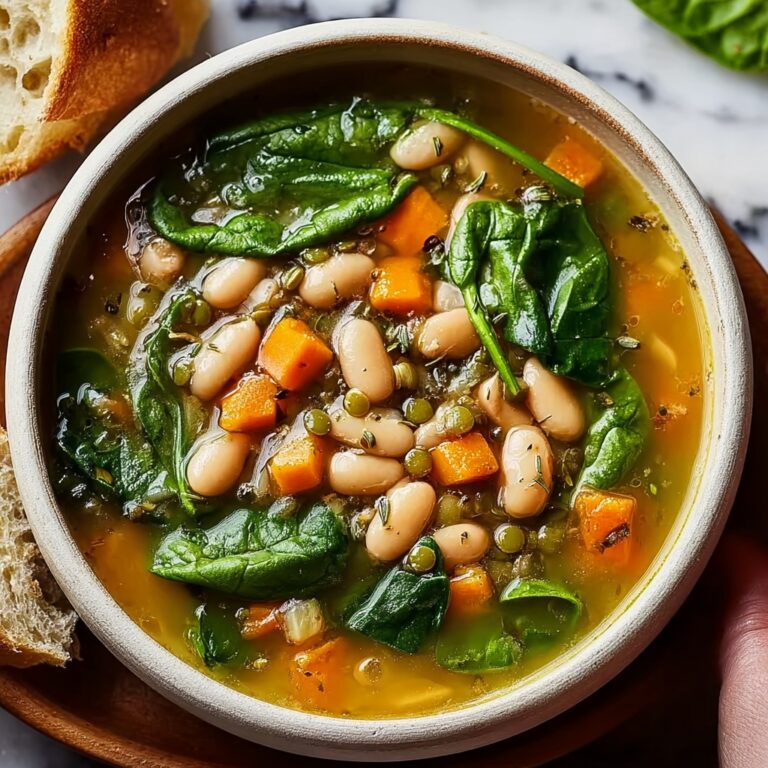 Spinach, Lentil, and Butter Bean Soup Recipe