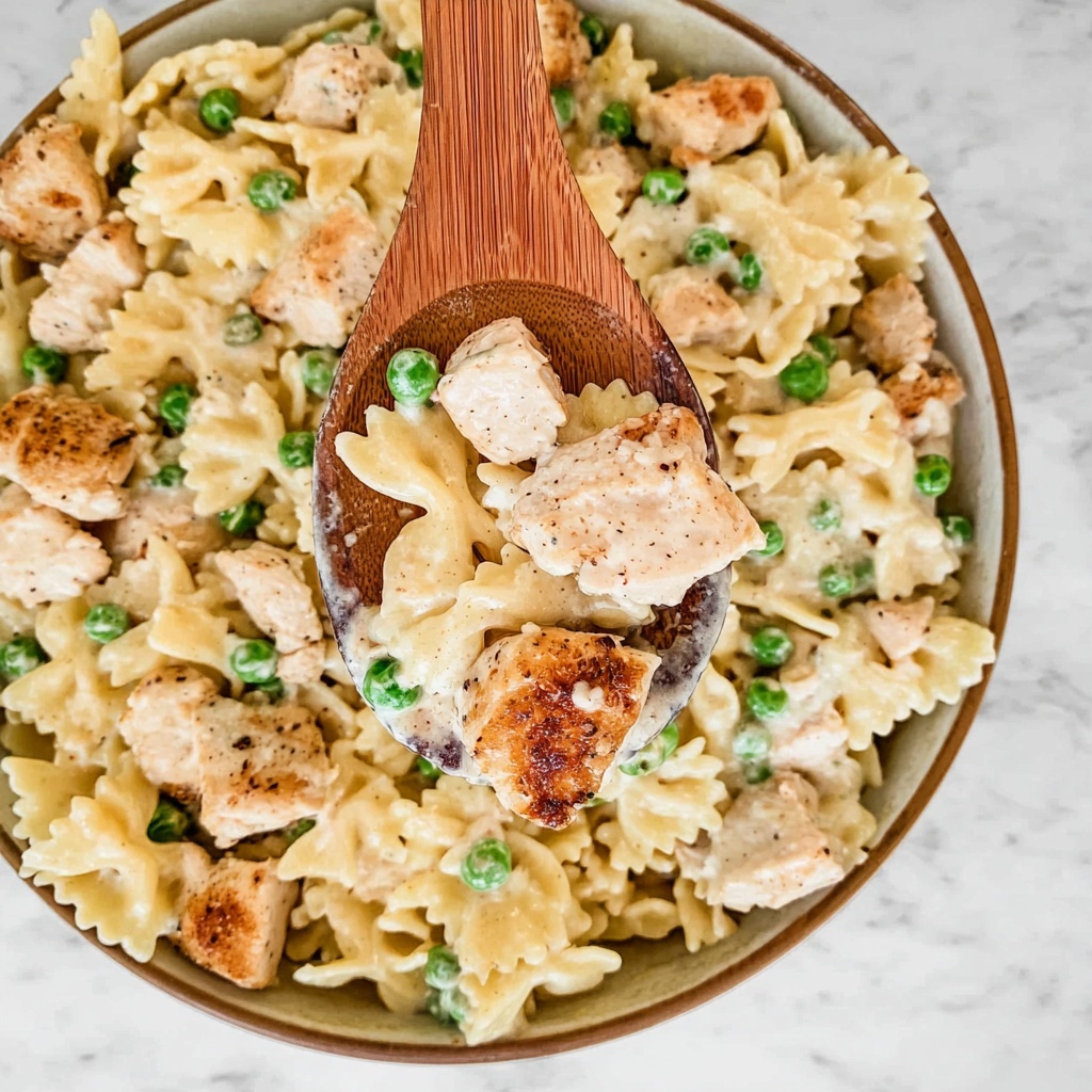 Boursin Cheese Pasta with Chicken and Green Peas Recipe - Recipe Image