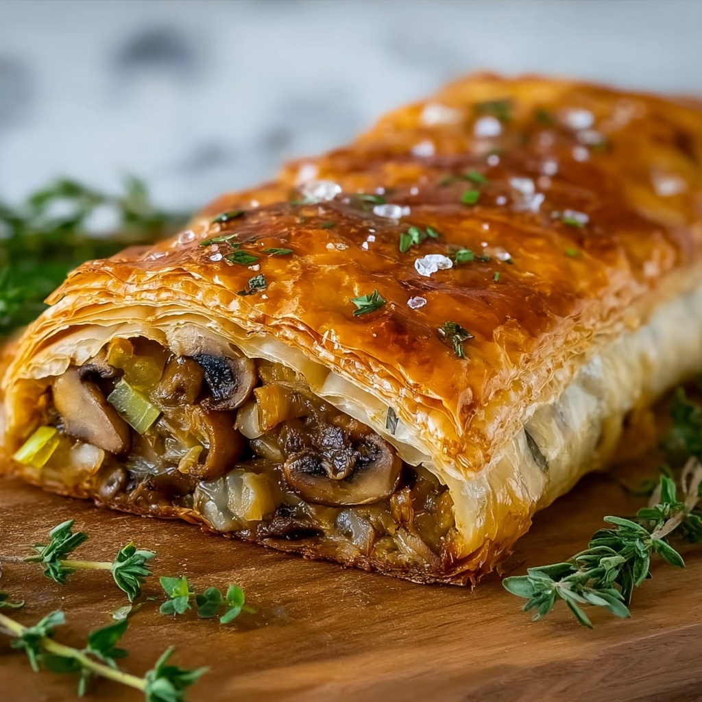 Mushroom Strudel with Leeks and Parmesan Cheese Recipe - Recipe Image