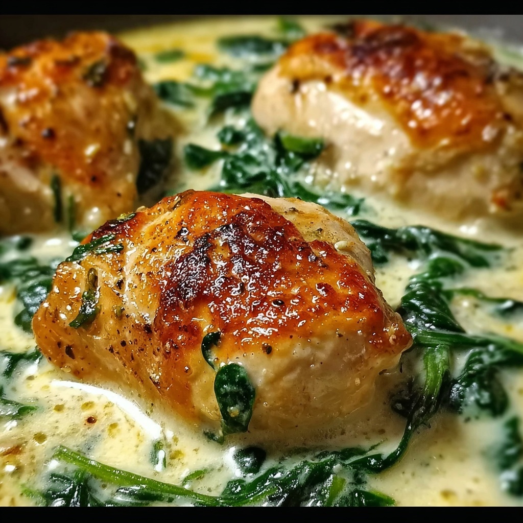 Creamy Chicken with Spinach Dinner Recipe - Recipe Image