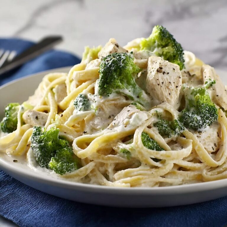 Quick & Easy Fettuccine Chicken Broccoli Alfredo Recipe