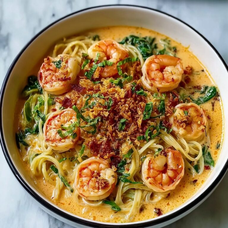 Mouthwatering Creamy Chilli Garlic Prawn Pasta Recipe