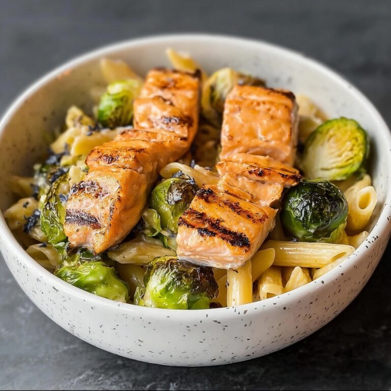 Salmon Pasta with Brussels Sprouts Recipe