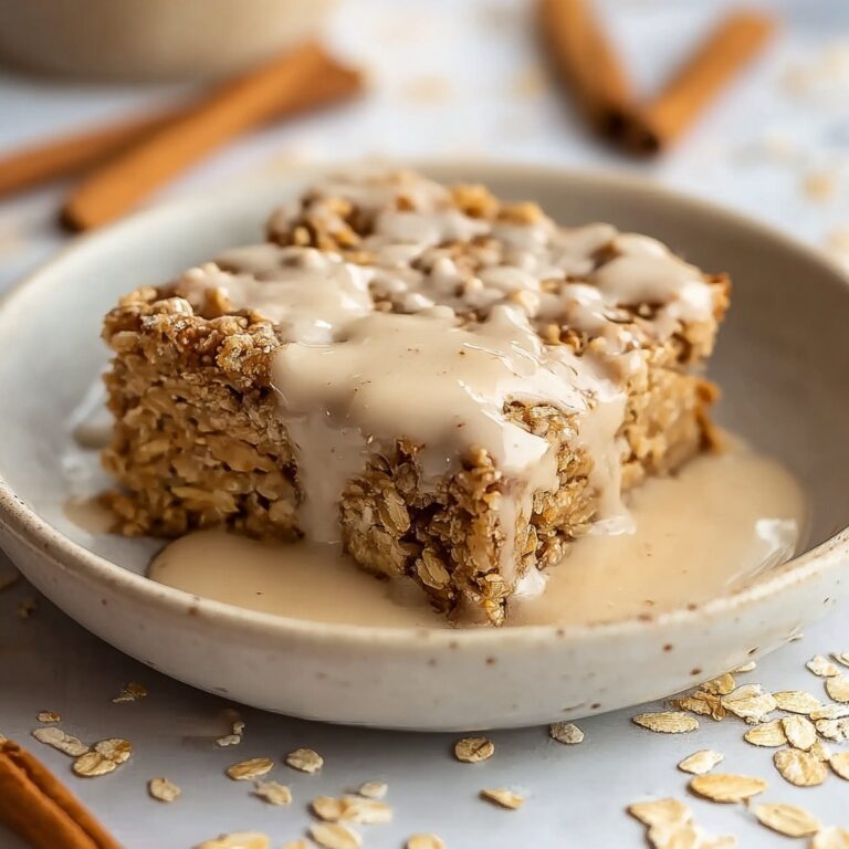 Healthy Sticky Cinnamon Roll Baked Oatmeal Recipe