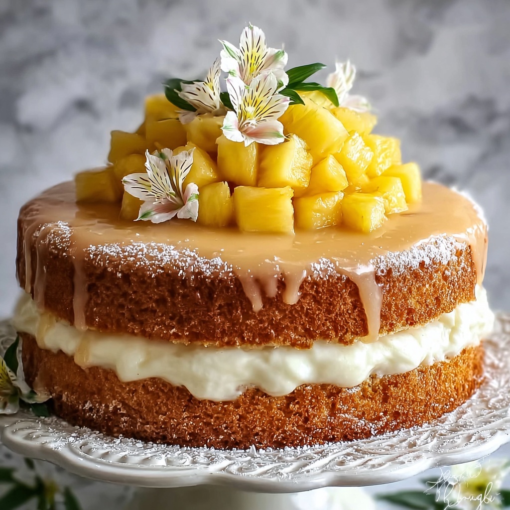 Juicy Pineapple Heaven Cake Recipe - Recipe Image