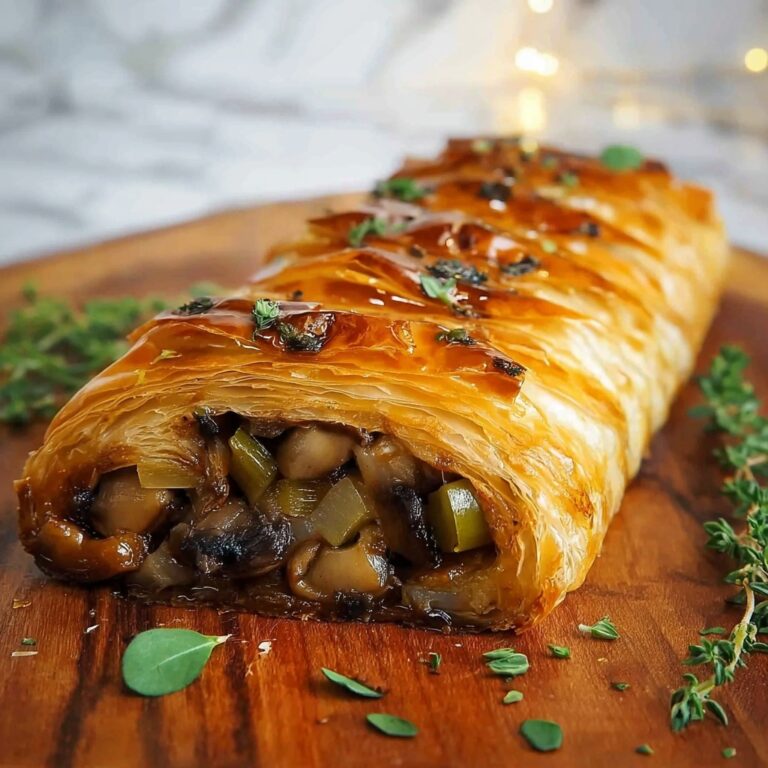 Mushroom Strudel with Leeks and Parmesan Cheese Recipe