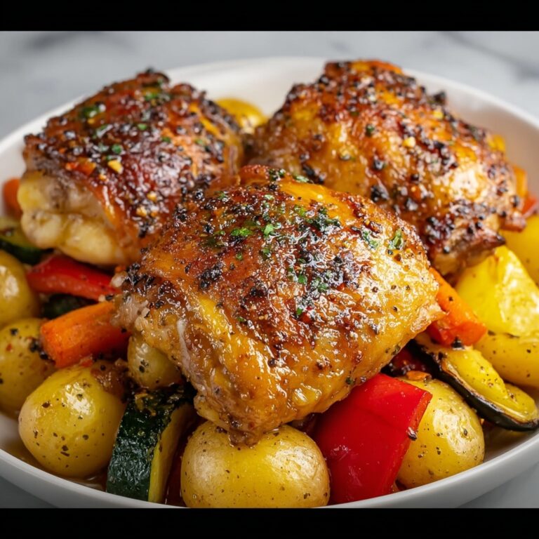 Honey Mustard Glazed Chicken with Roasted Vegetables Recipe