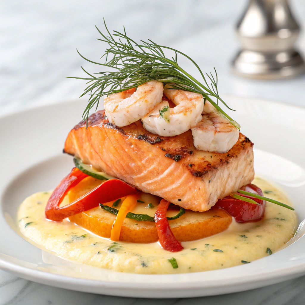 Crab and Shrimp Stuffed Salmon Recipe - Recipe Image