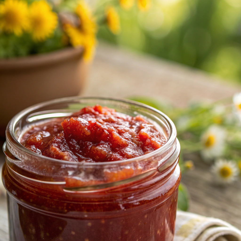 Rhubarb Butter with Honey, Vanilla, and Cinnamon Recipe - Recipe Image