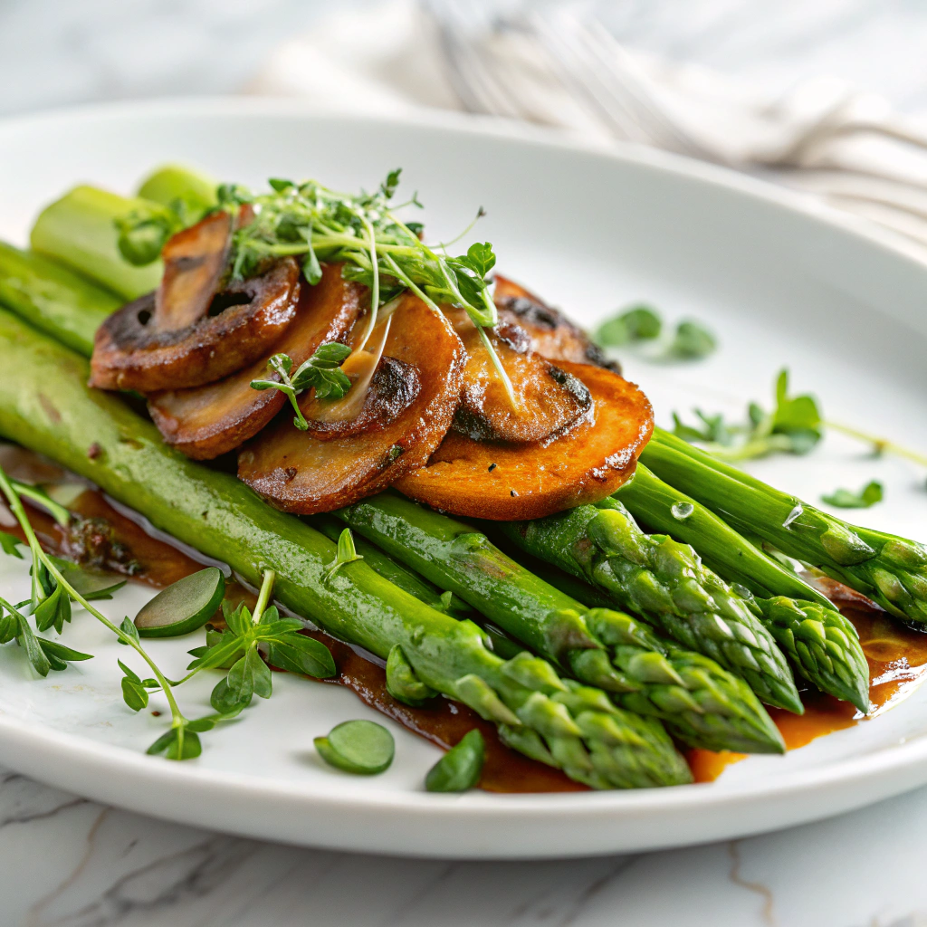 Pickled Mushrooms and Asparagus Recipe - Recipe Image