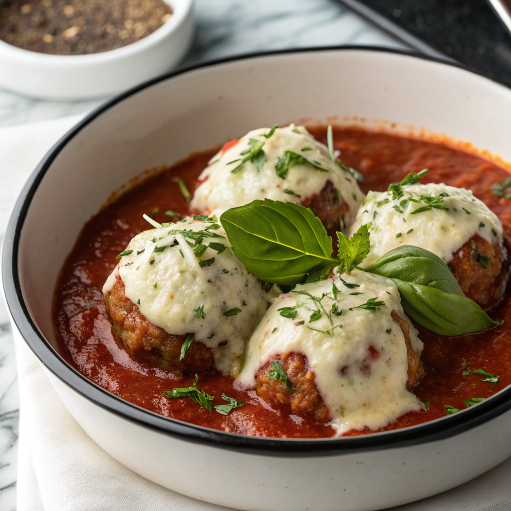 Chicken Parm Meatballs Recipe - Recipe Image