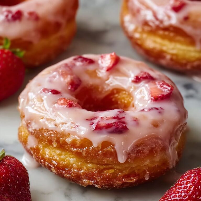 Strawberry Glazed French Crullers Recipe