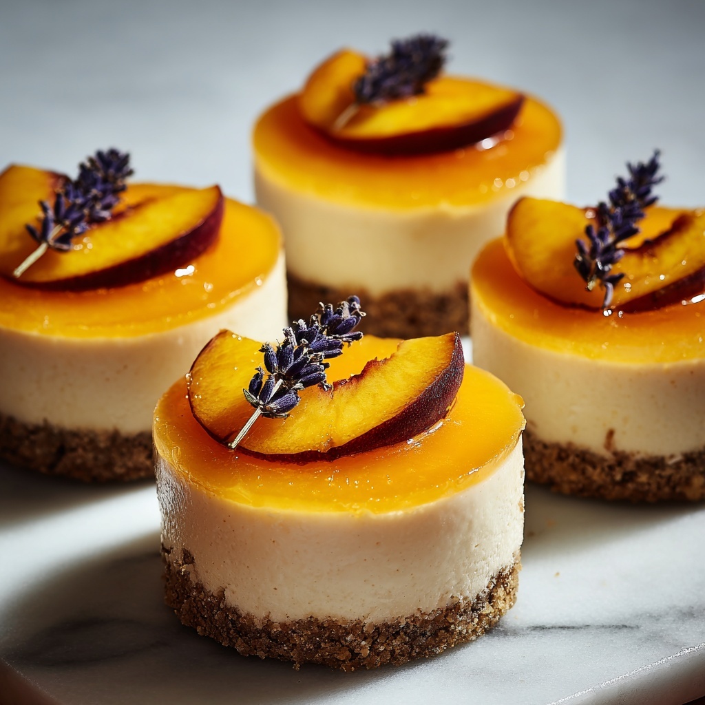 Peaches and Hay Mini Cheesecakes with Honey Recipe - Recipe Image