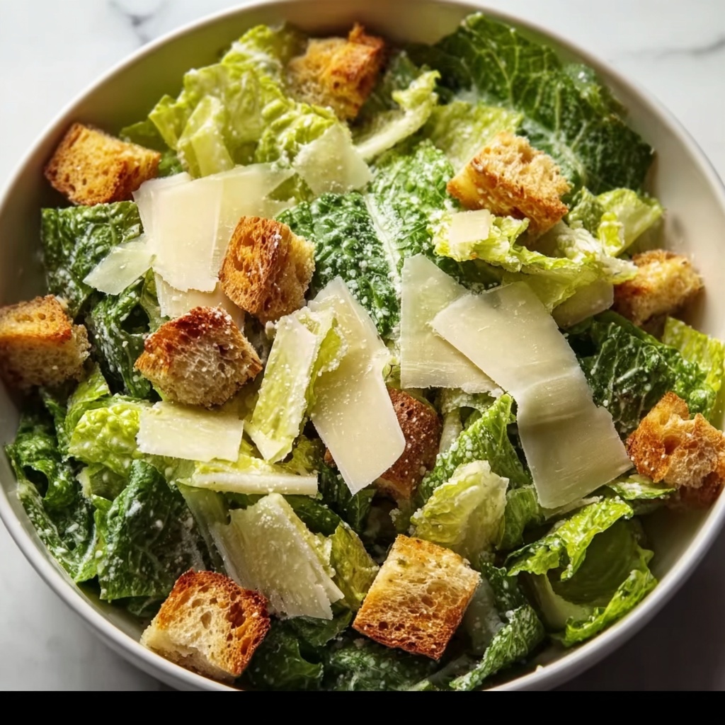 Homemade Caesar Salad with Crisp Croutons and Parmesan Recipe - Recipe Image