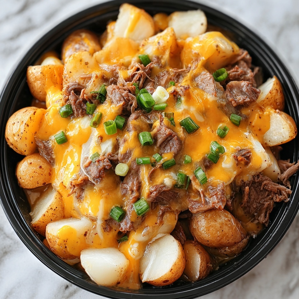 Crockpot Loaded Steak and Potato Bake Recipe - Recipe Image