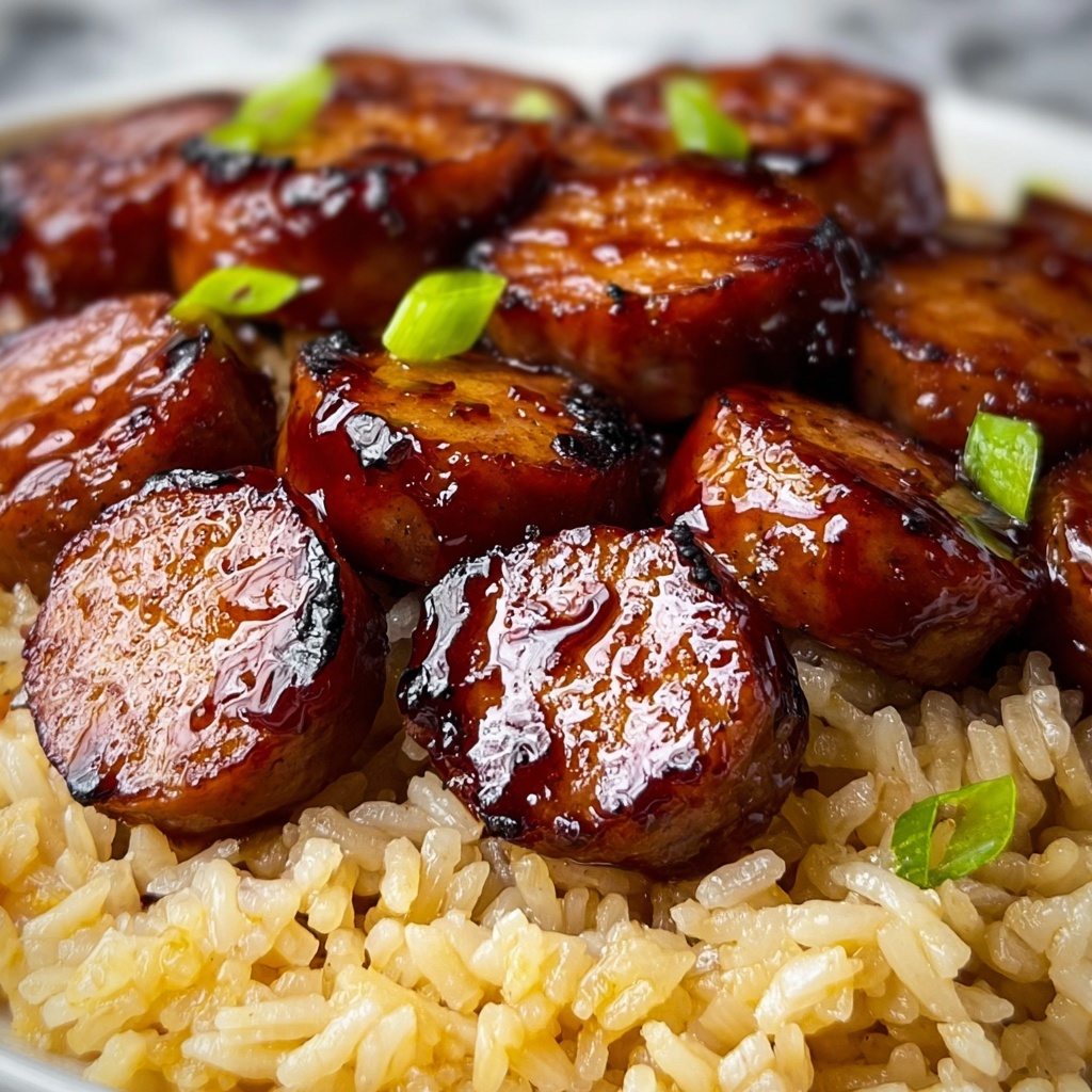 One-Pan Sweet & Tangy BBQ Sausage Rice Recipe - Recipe Image