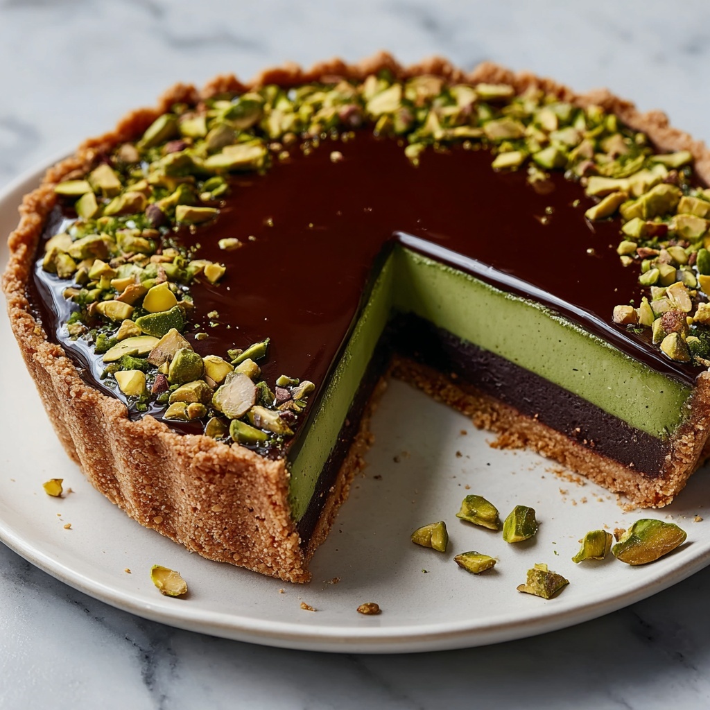 Chocolate Pistachio Ganache Tart Recipe - Recipe Image