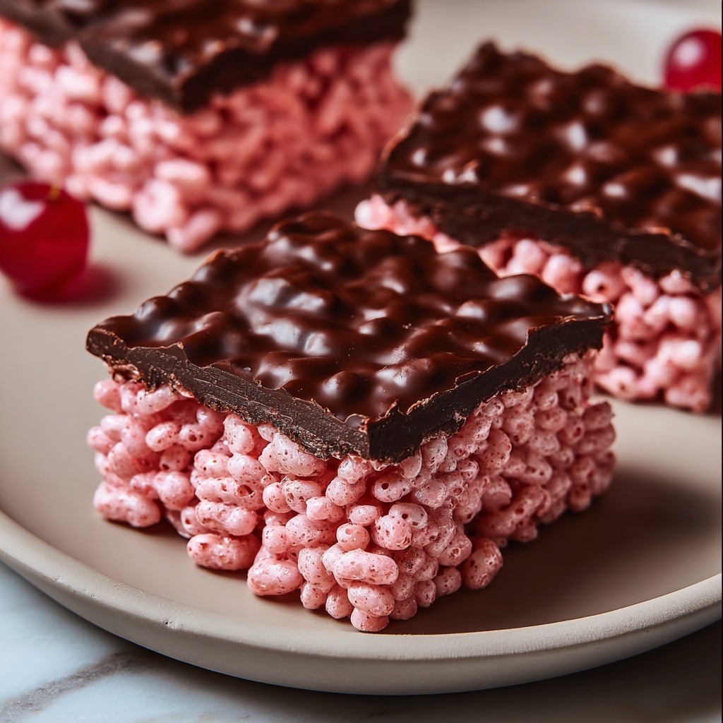 Chocolate Covered Cherry Rice Krispies Treats Recipe - Recipe Image
