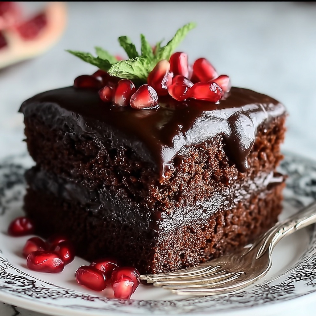 Chocolate Sponge Cake with Pomegranate Ganache Recipe - Recipe Image