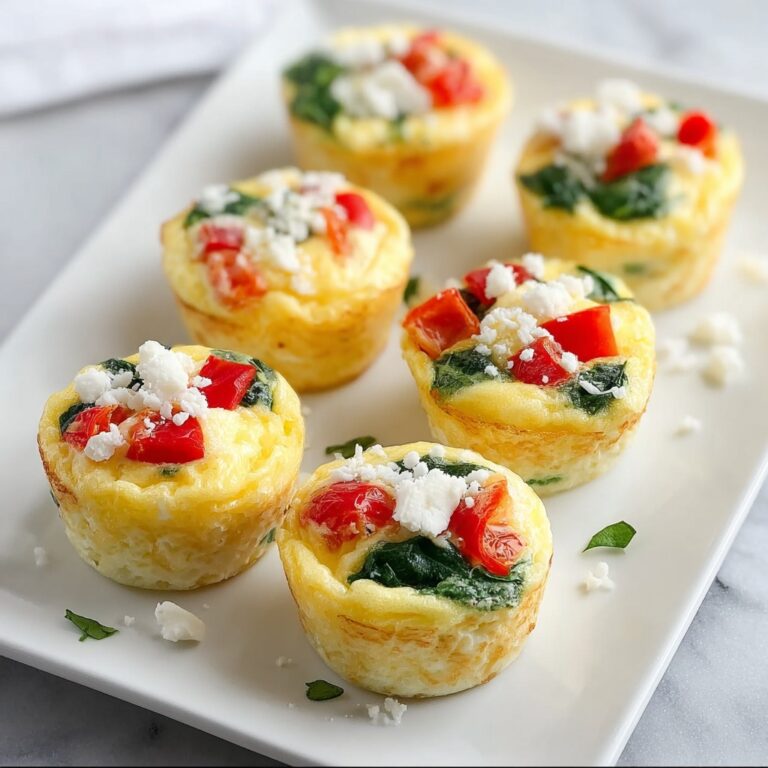Egg White Bites with Bell Pepper, Spinach, and Feta Recipe