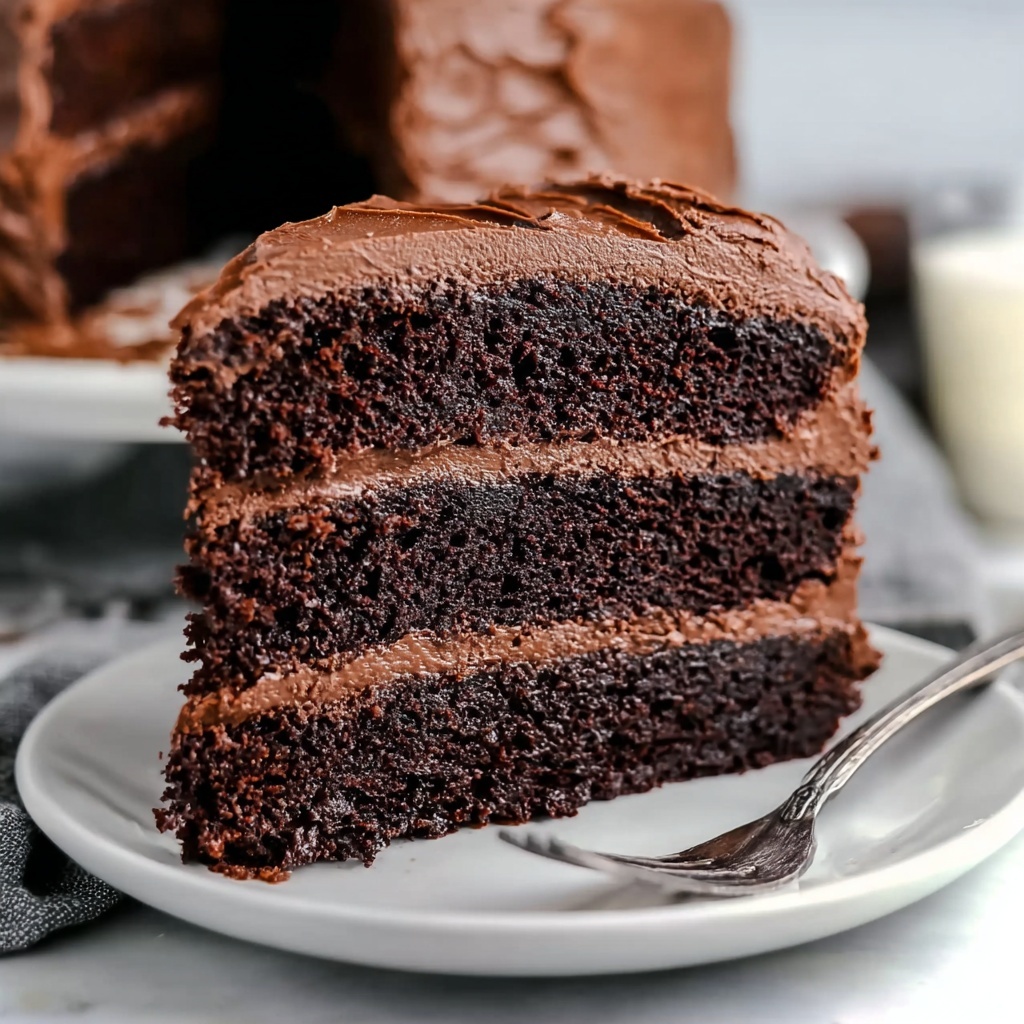 Homemade Chocolate Cake with Rich Chocolate Frosting Recipe - Recipe Image