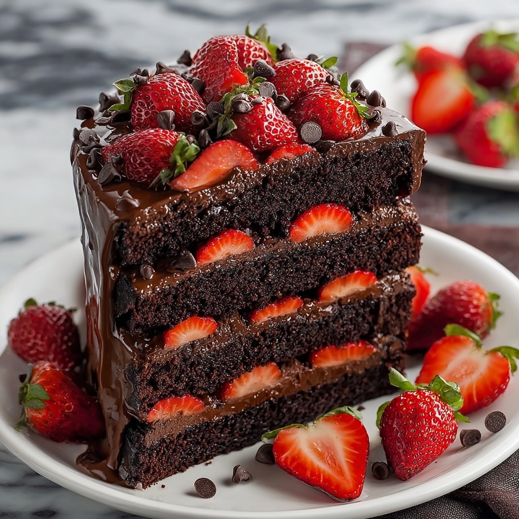 Chocolate Covered Strawberry Cake Recipe - Recipe Image