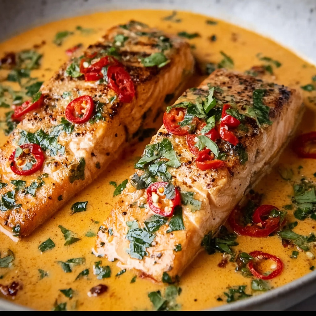 Creamy Roasted Red Pepper Salmon Recipe - Recipe Image
