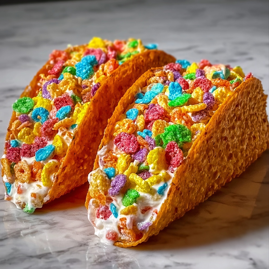 Fruity Pebbles Cheesecake Tacos Recipe - Recipe Image