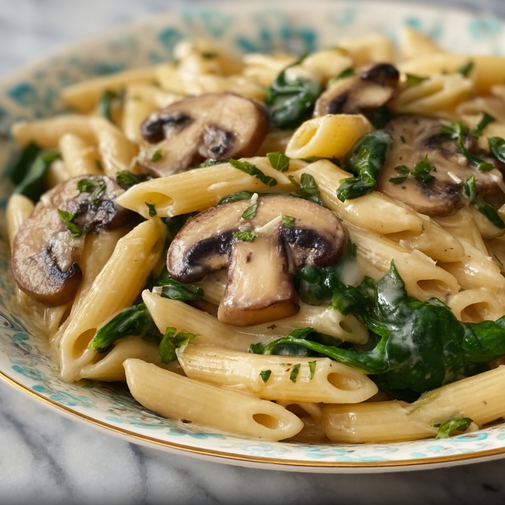 Garlic Mushroom Pasta Recipe - Recipe Image