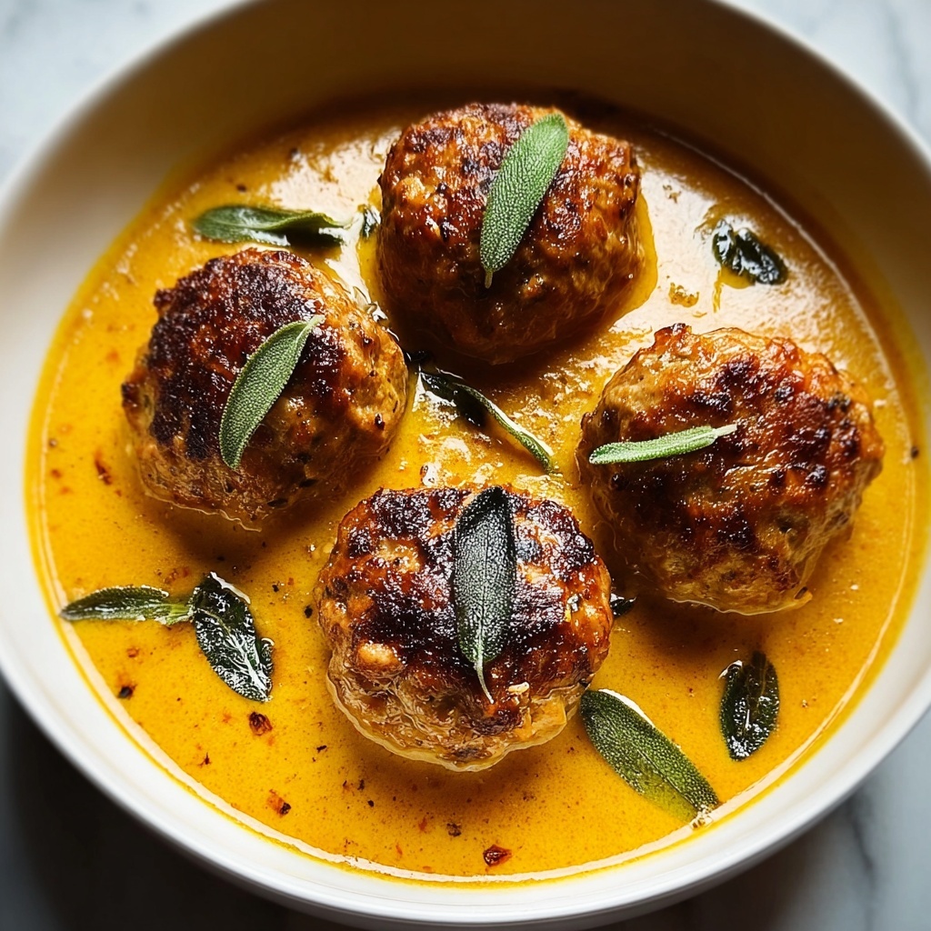 Turkey Meatballs in Pumpkin Sage Sauce Recipe - Recipe Image
