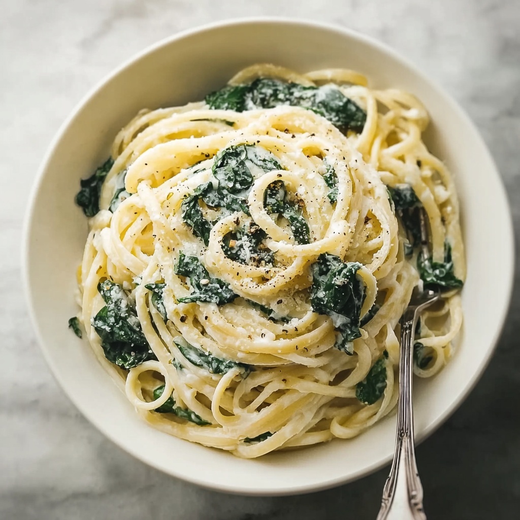 Creamy Garlic Spinach Pasta Recipe - Recipe Image